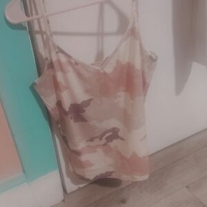 Le Mystere Pink and Tan Fitted Camisole